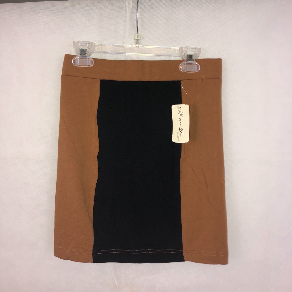 Forever 21 Colorblock Black/Brown Bodycon Pencil S